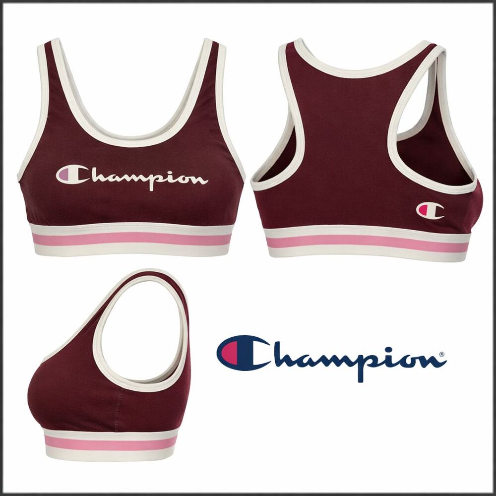 Champion Women’s Sports Bra Medium Ruby Iconic Logo Racerback NWT
